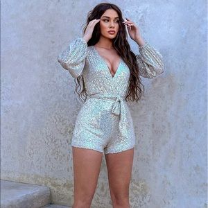 Diva Shine Sequin Romper - NWT